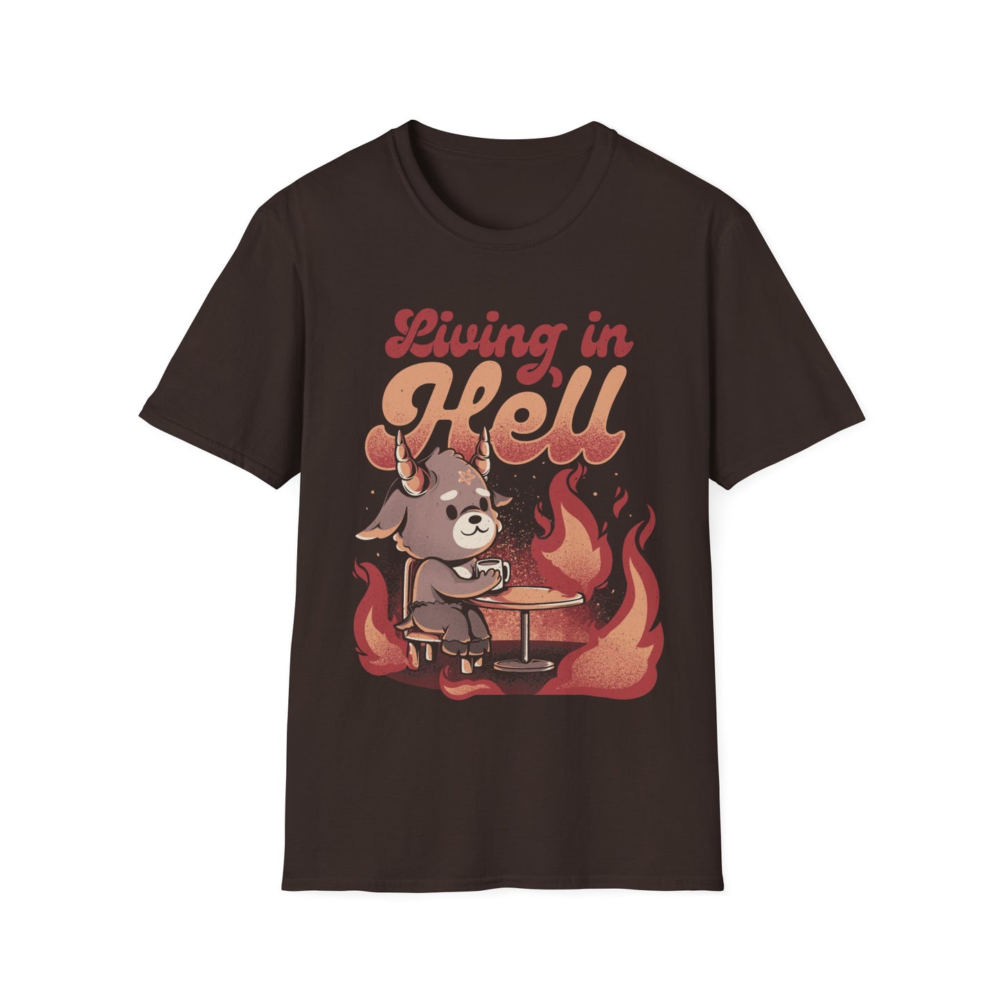 Living in Hell – Funny Baphome T-Shirt