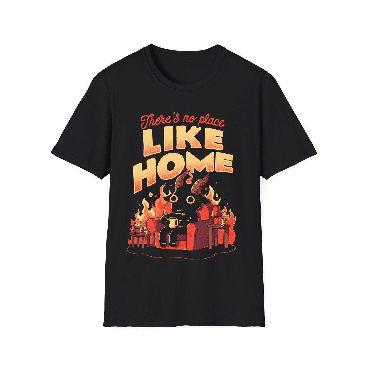 There's No Place Like Home – Baphomet Goat & Coffee in Hellfire T-Shirt