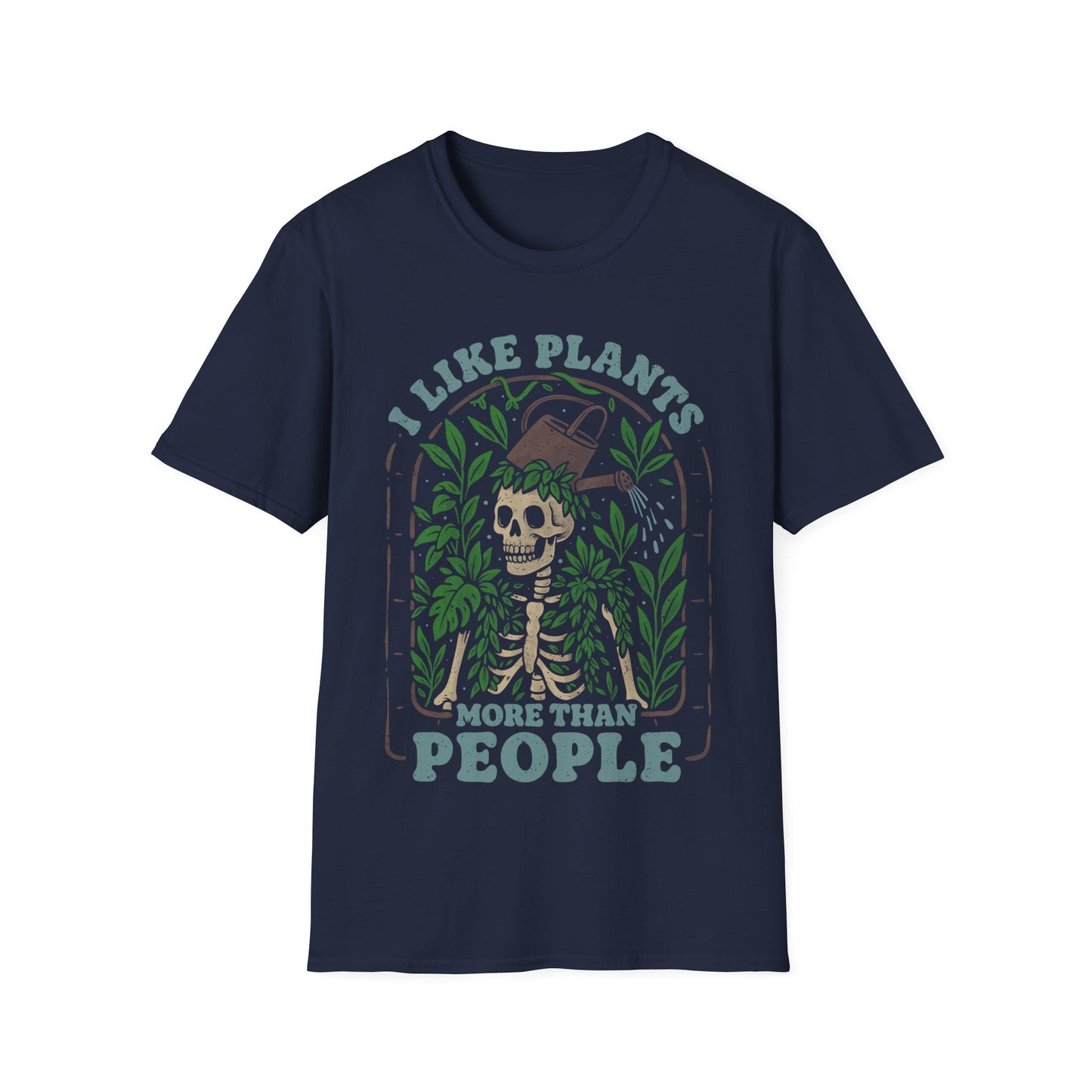 I Like Plants More Than People β Funny Skull T-Shirt