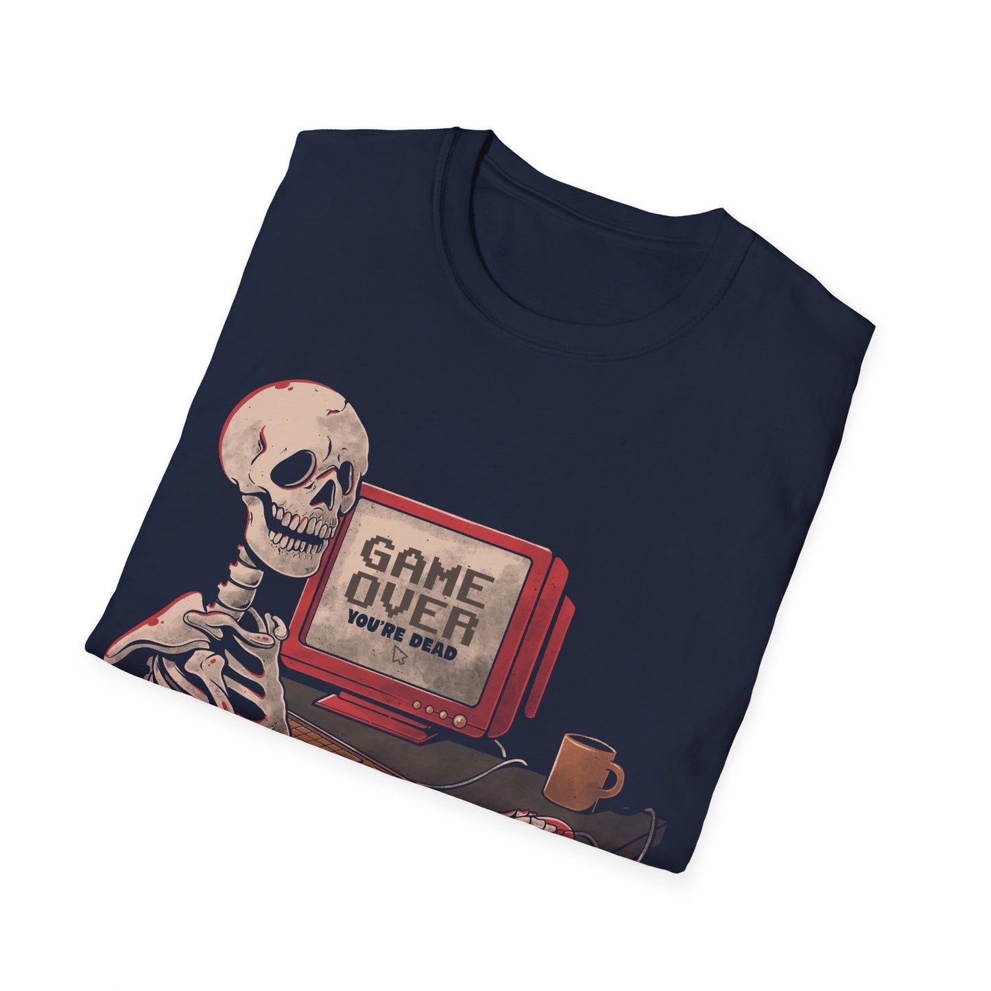 Game Over Skull – Retro Gamer Skeleton T-Shirt