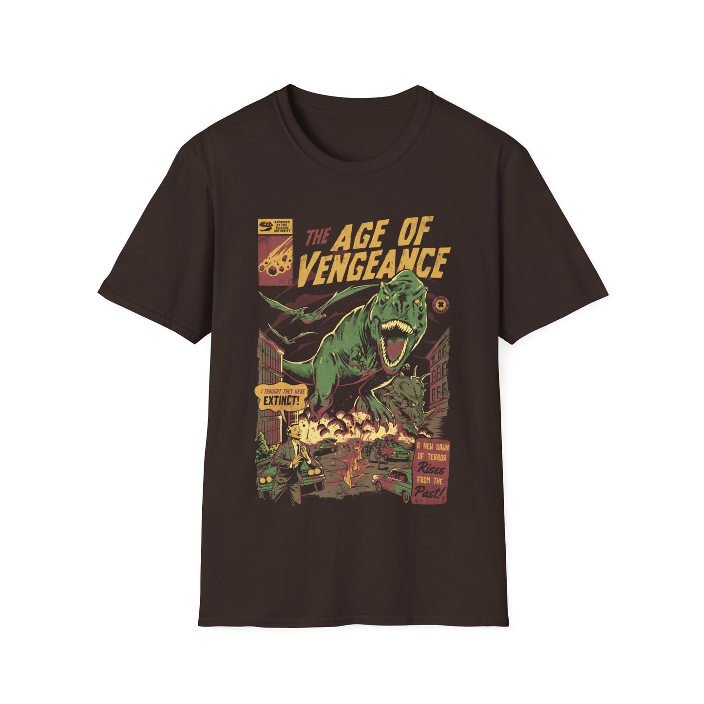 The Age of Vengeance – Retro Dinosaur Poster T-Shirt