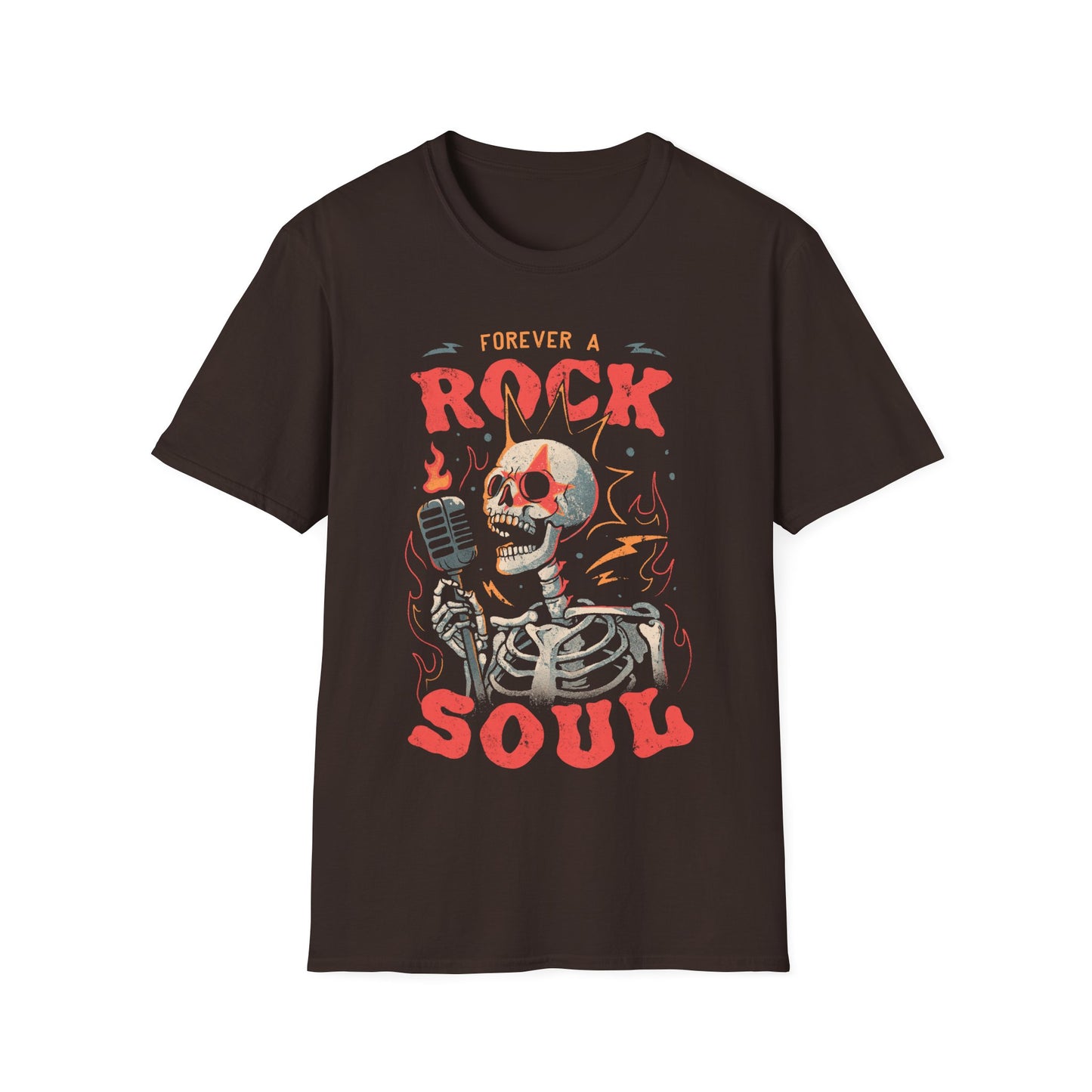 Forever a Rock Soul – Punk Skeleton Rockstar T-Shirt