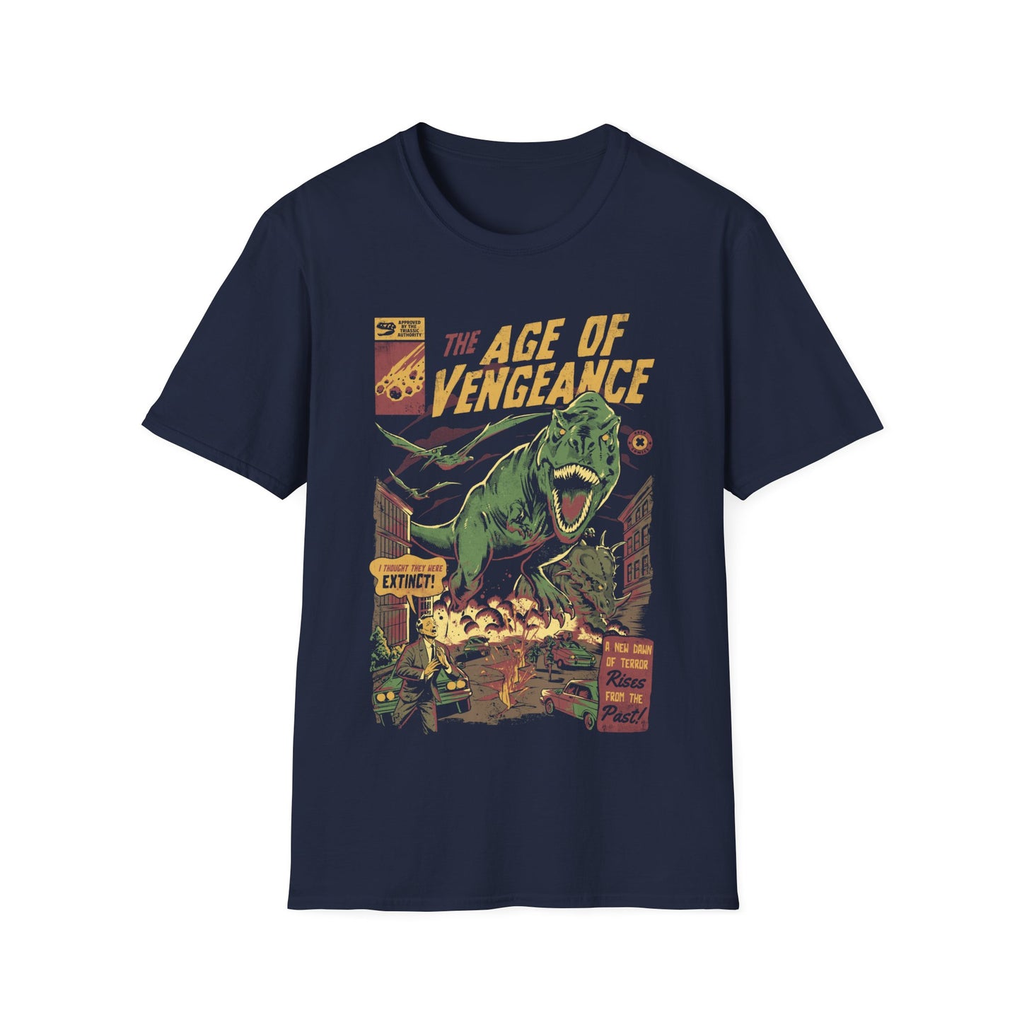 The Age of Vengeance – Retro Dinosaur Poster T-Shirt