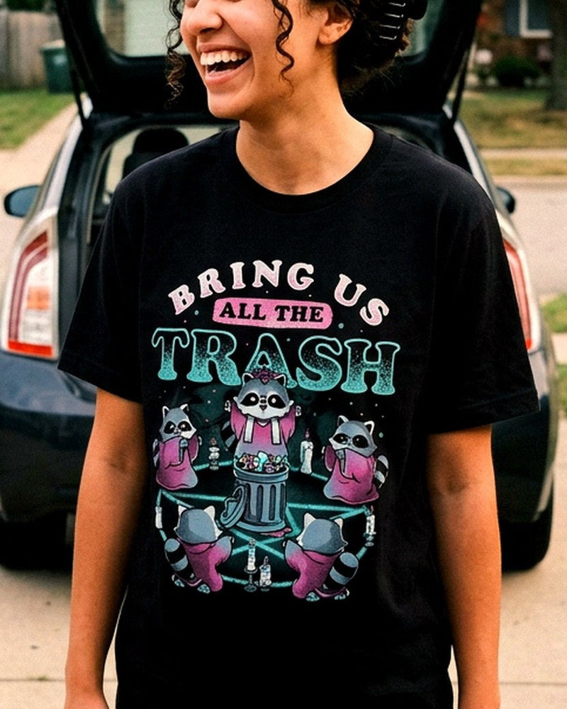 Raccoon tee close-up