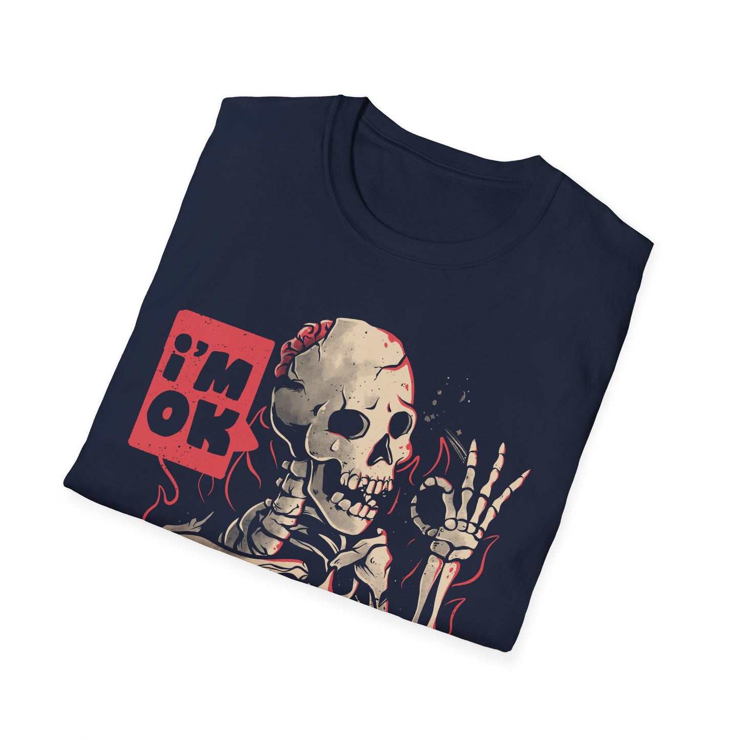I'm Ok, I Swear – Ironic Dark Skull T-Shirt