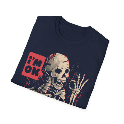 I'm Ok, I Swear – Ironic Dark Skull T-Shirt