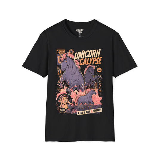 Unicorncalypse – Retro Unicorn Poster T-Shirt