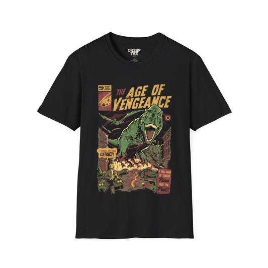 The Age of Vengeance – Retro Dinosaur Poster T-Shirt