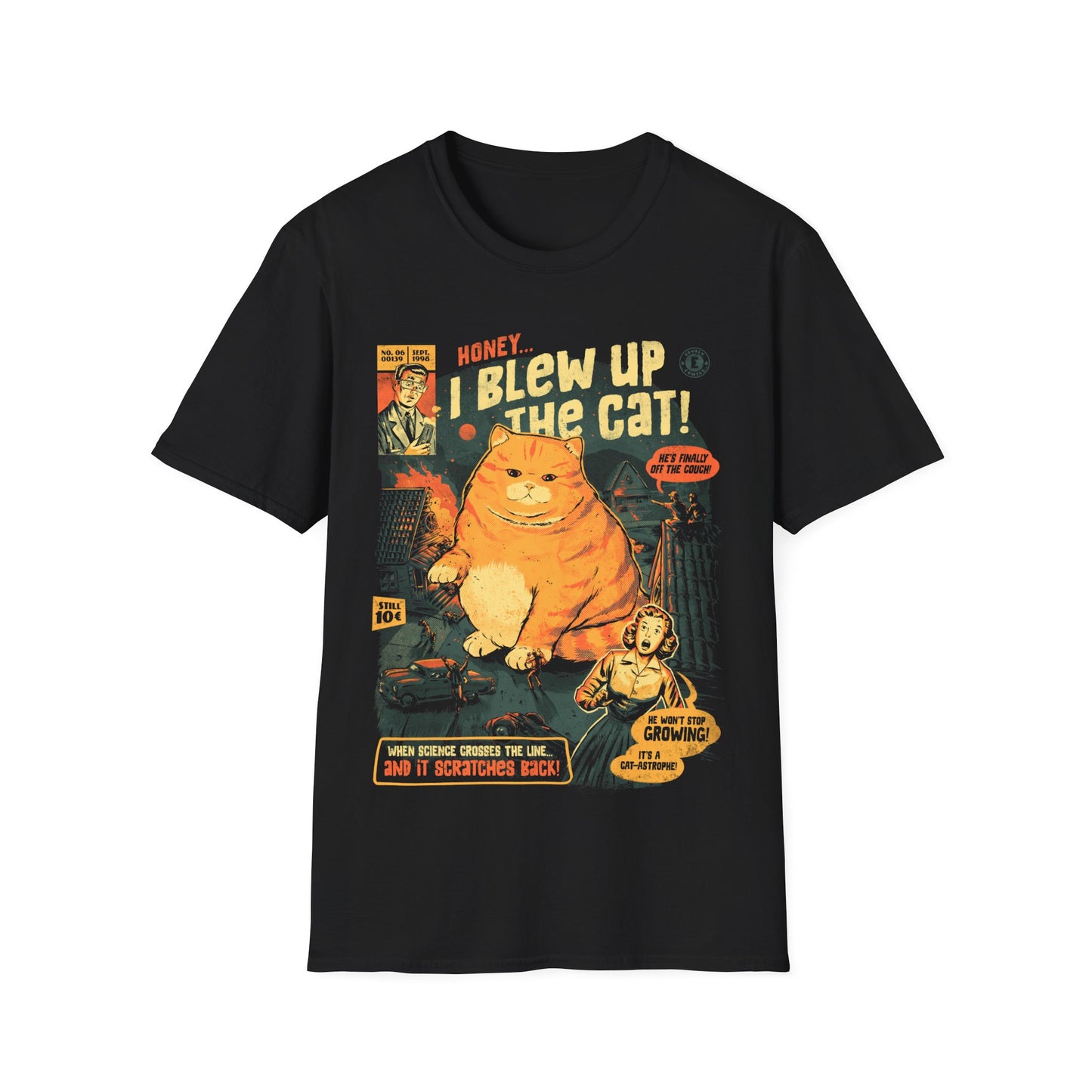 Honey I Blew Up The Cat - Funny Retro Poster T-Shirt