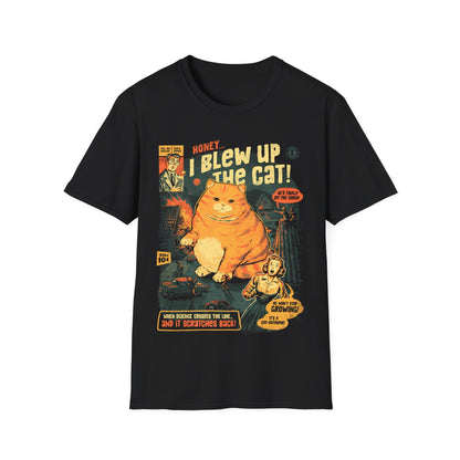 Honey I Blew Up The Cat - Funny Retro Poster T-Shirt