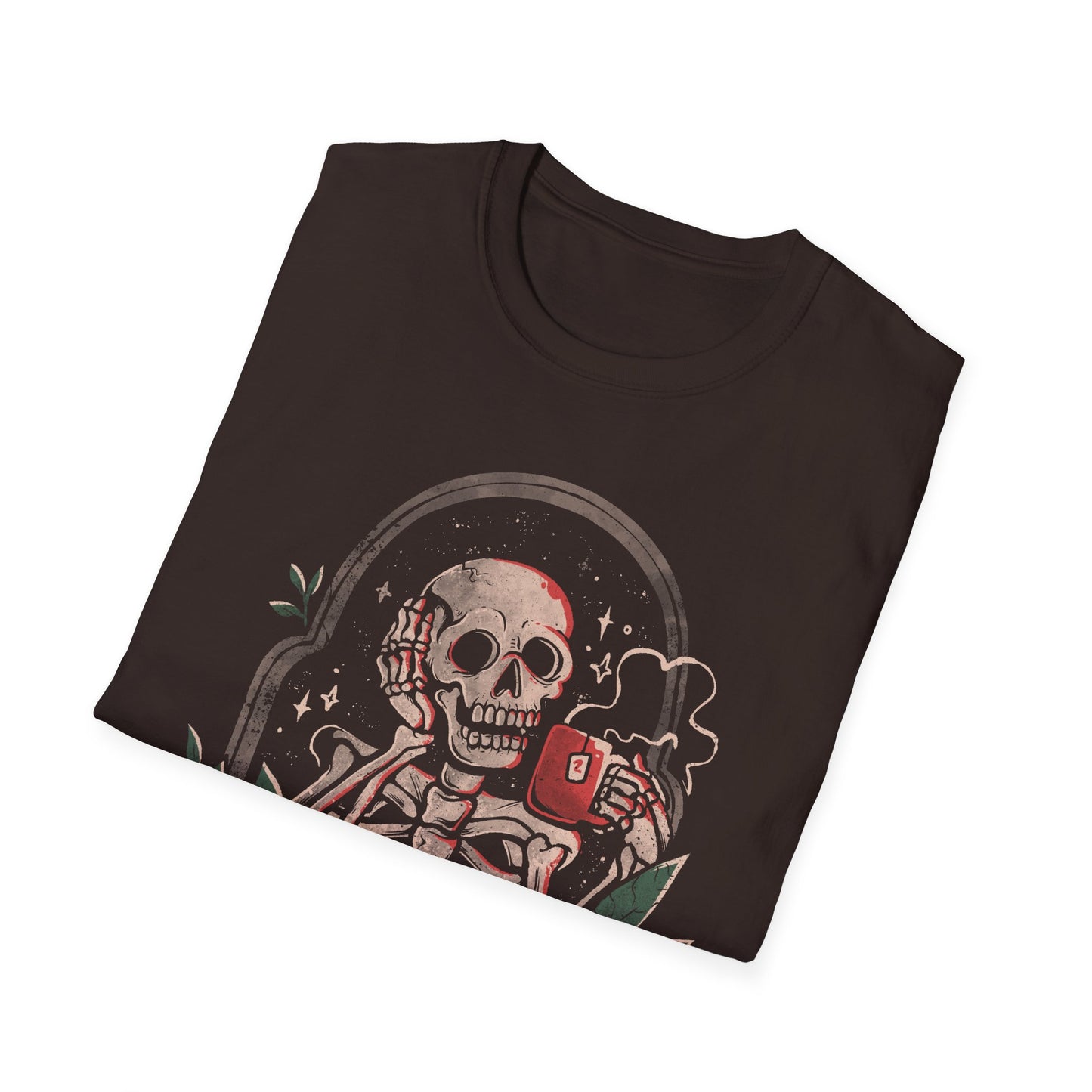Overthink Forever – Skull Coffee T-Shirt