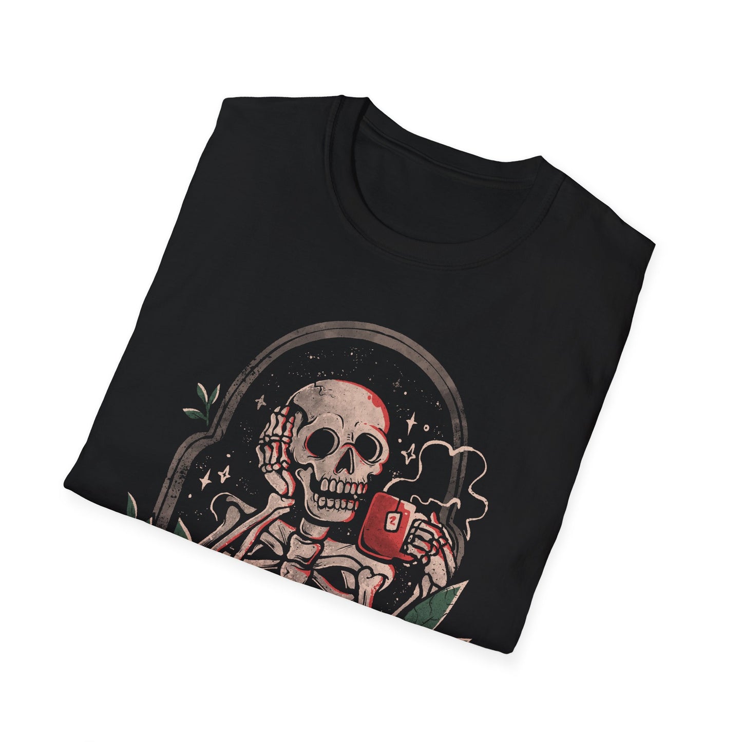 Overthink Forever – Skull Coffee T-Shirt
