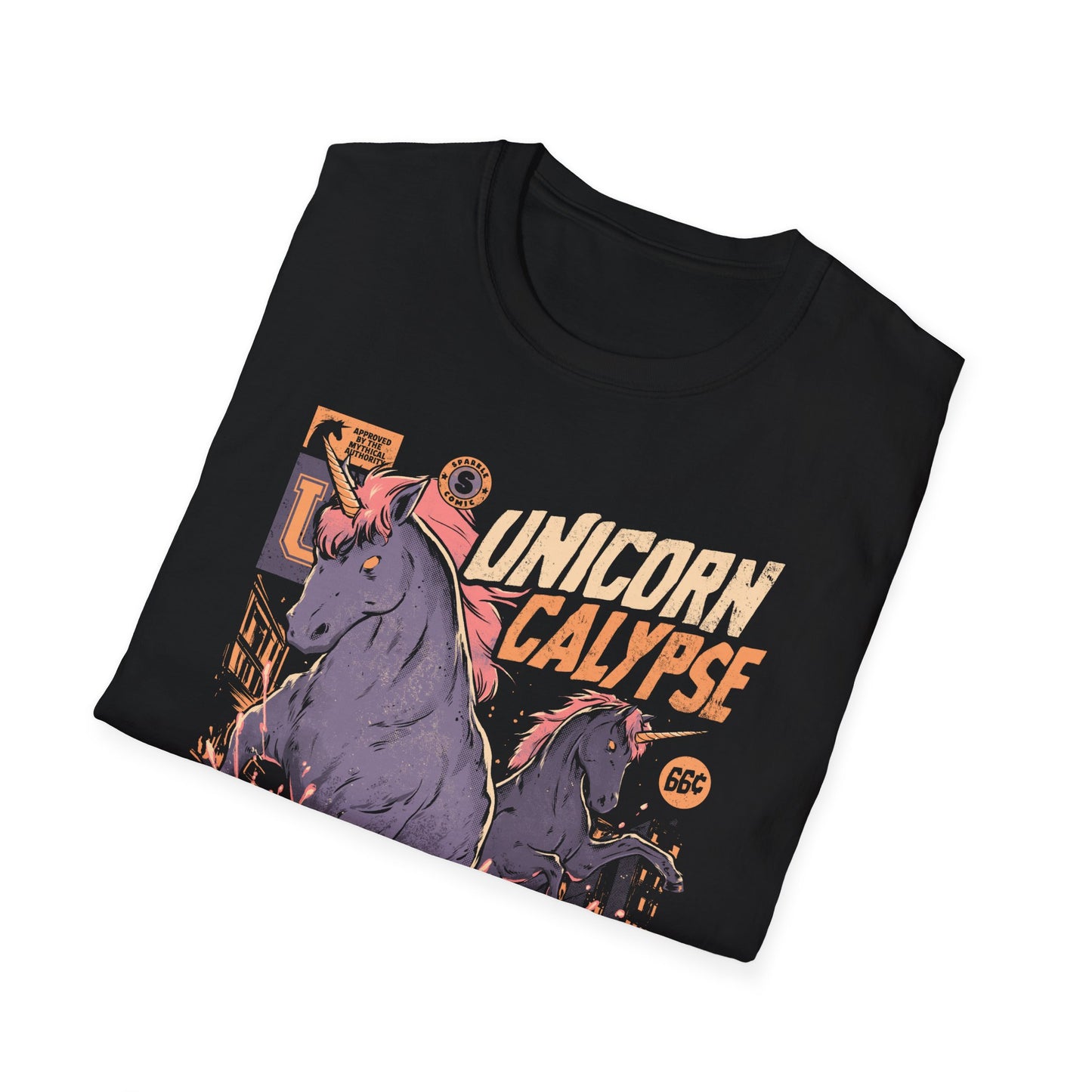 Unicorncalypse – Retro Unicorn Poster T-Shirt