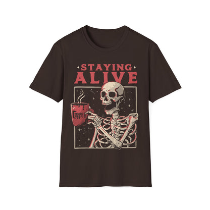 Stayin Alive – Coffee Skull T-Shirt