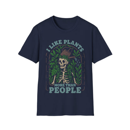I Like Plants More Than People — Funny Skull T-Shirt