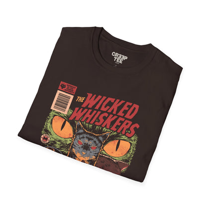 Wicked Whiskers – Retro Cat Poster T-Shirt