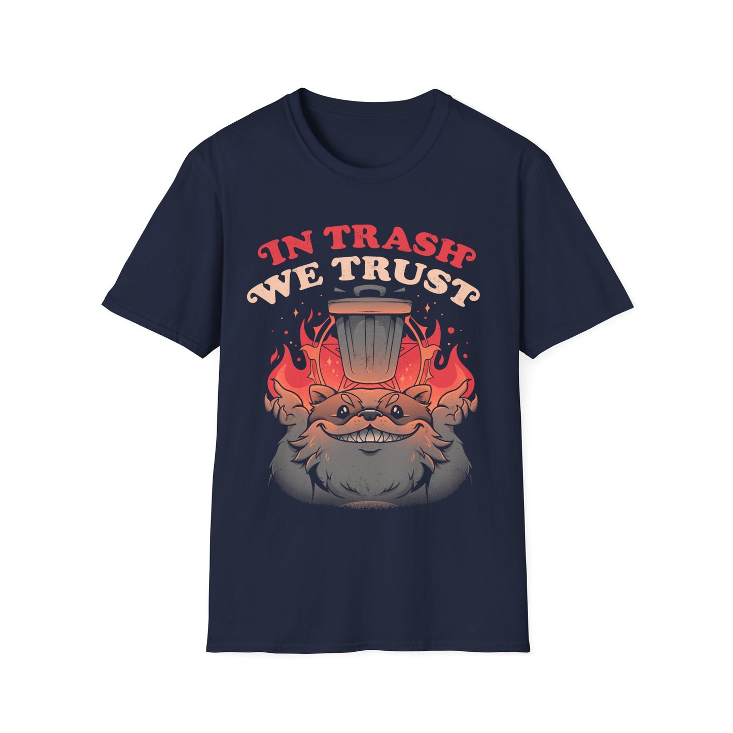 In Trash We Trust — Funny Evil Raccoon T-Shirt