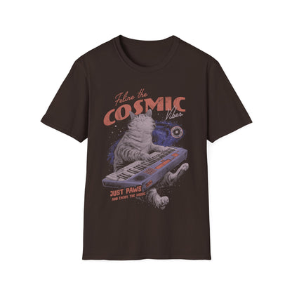 Cosmic Vibes - Cat Retro Poster T-Shirt