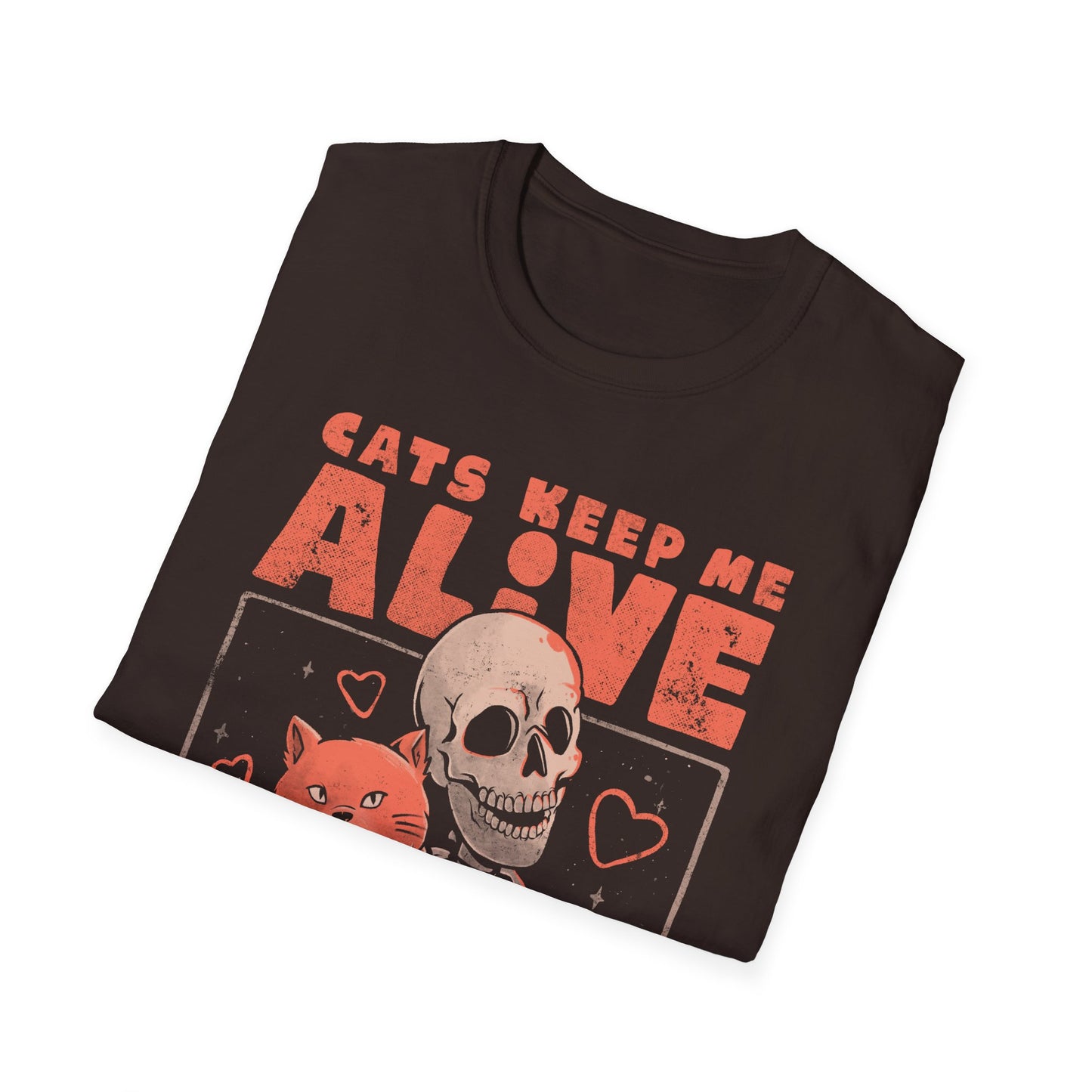 Cats Keeps Me Alive – Dark Cute Skull T-Shirt