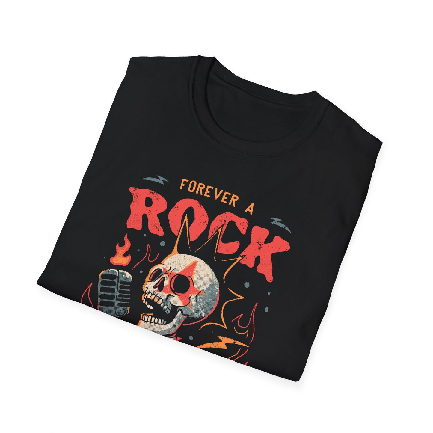 Forever a Rock Soul – Punk Skeleton Rockstar T-Shirt