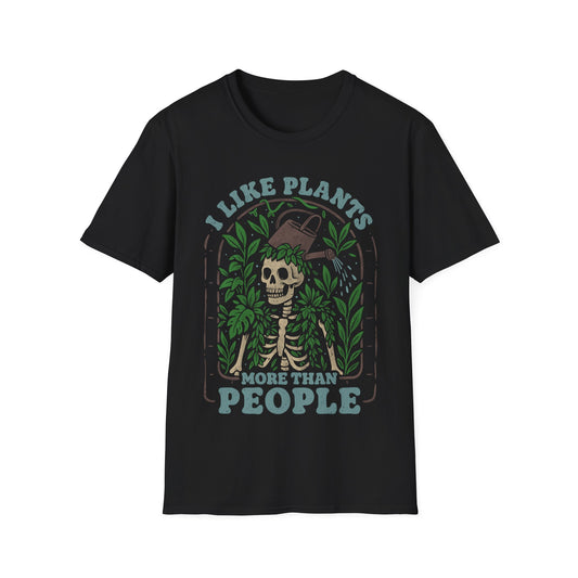 I Like Plants More Than People — Funny Skull T-Shirt