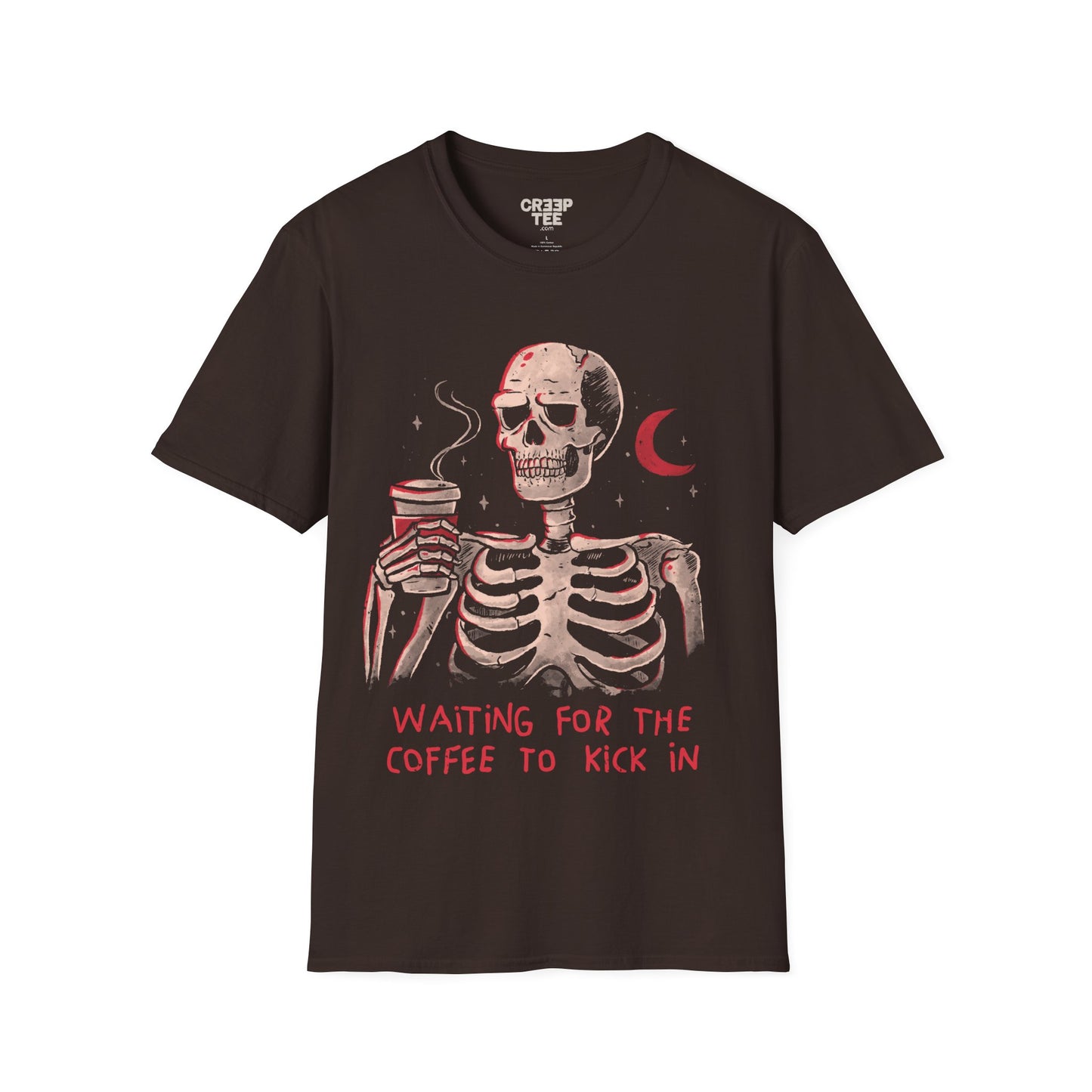 Waiting for the Coffee to Kick In – Coffee Skeleton T-Shirt