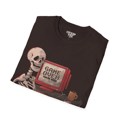 Game Over Skull – Retro Gamer Skeleton T-Shirt