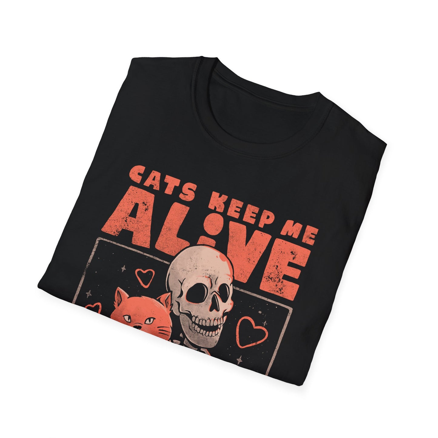Cats Keeps Me Alive – Dark Cute Skull T-Shirt