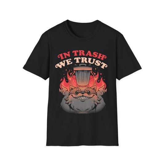 In Trash We Trust — Funny Evil Raccoon T-Shirt