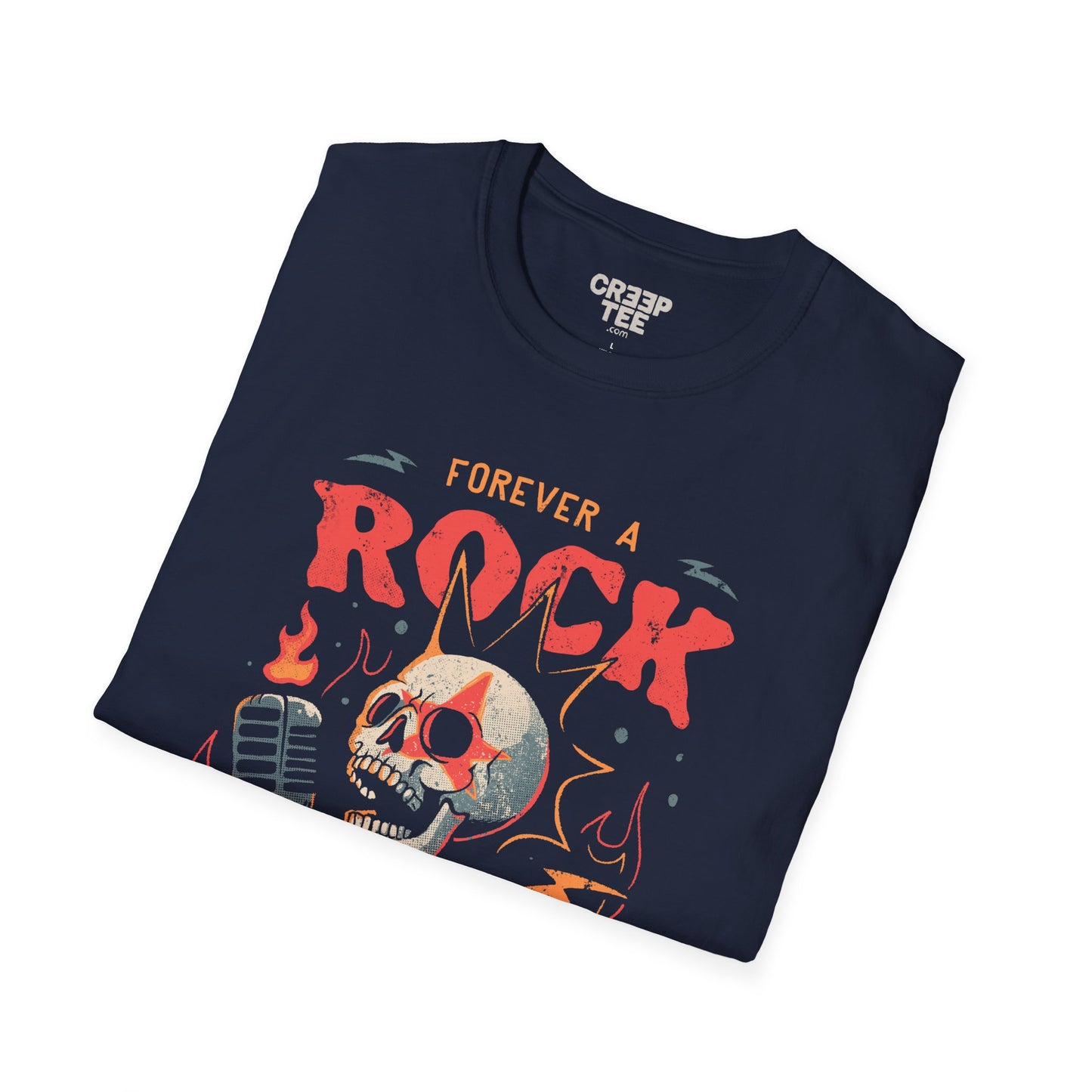 Forever a Rock Soul – Punk Skeleton Rockstar T-Shirt