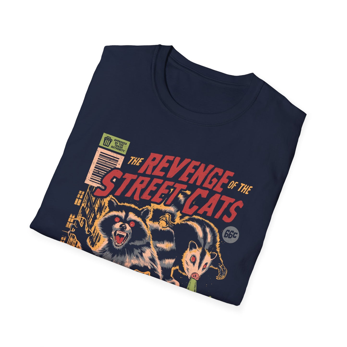 The Revenge Of The Street Cats – Retro Raccoon Poster T-Shirt