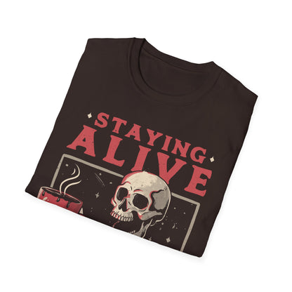 Stayin Alive – Coffee Skull T-Shirt