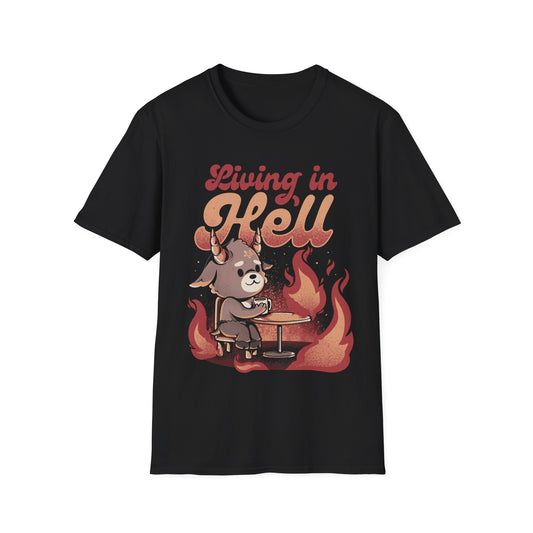 Living in Hell – Funny Baphome T-Shirt