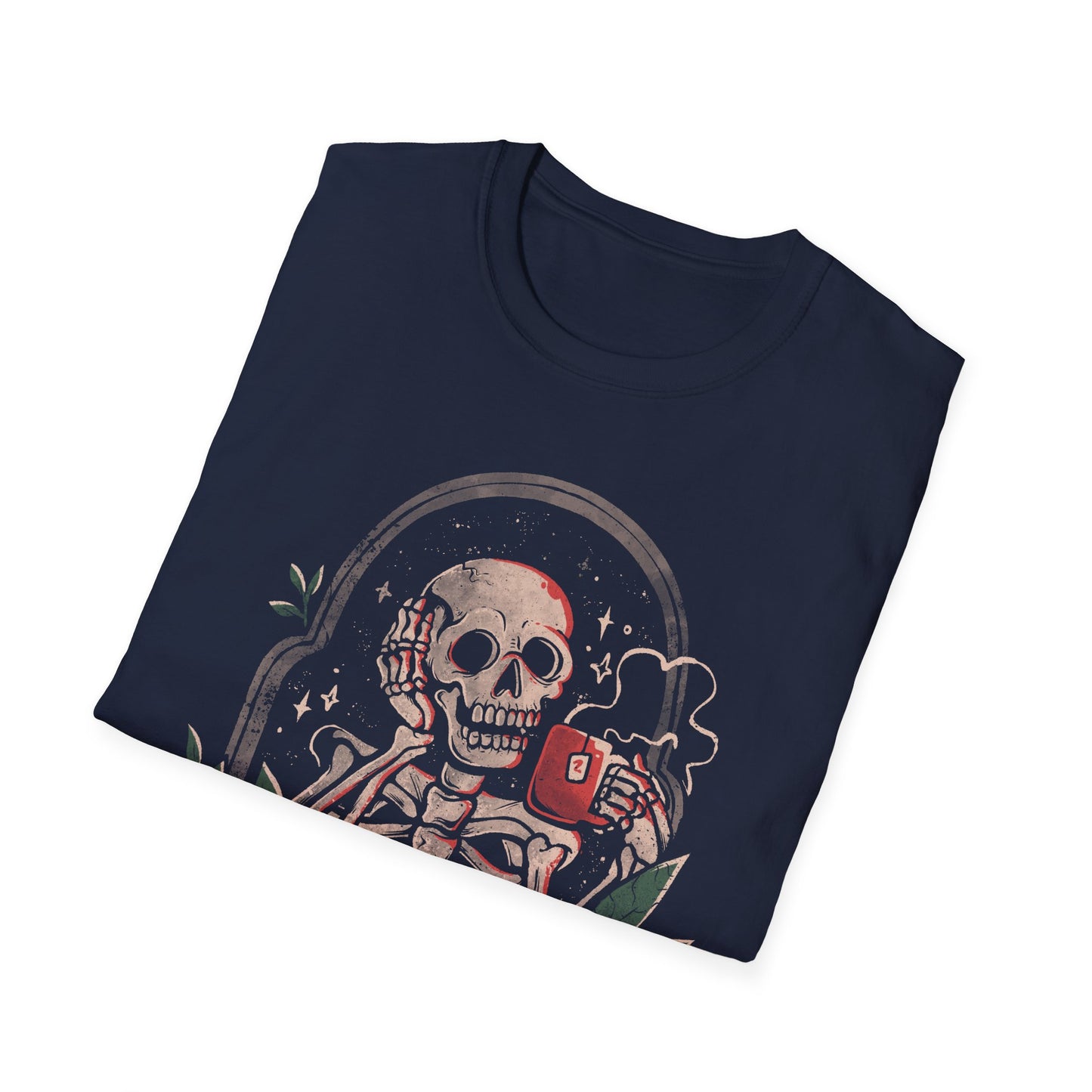 Overthink Forever – Skull Coffee T-Shirt