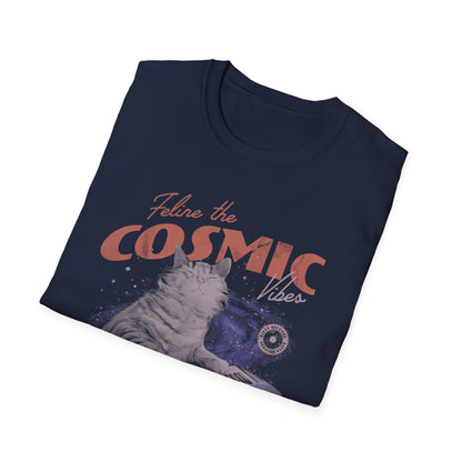 Cosmic Vibes - Cat Retro Poster T-Shirt