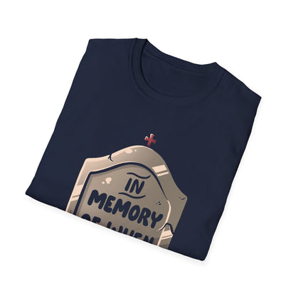 In Memory Of When I Cared – Ironic Cat T-Shirt