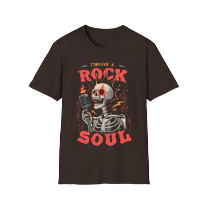 Forever a Rock Soul – Punk Skeleton Rockstar T-Shirt