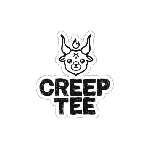 Custom die-cut sticker mockup, view 1 – Die-Cut Stickers by CREEPTEE