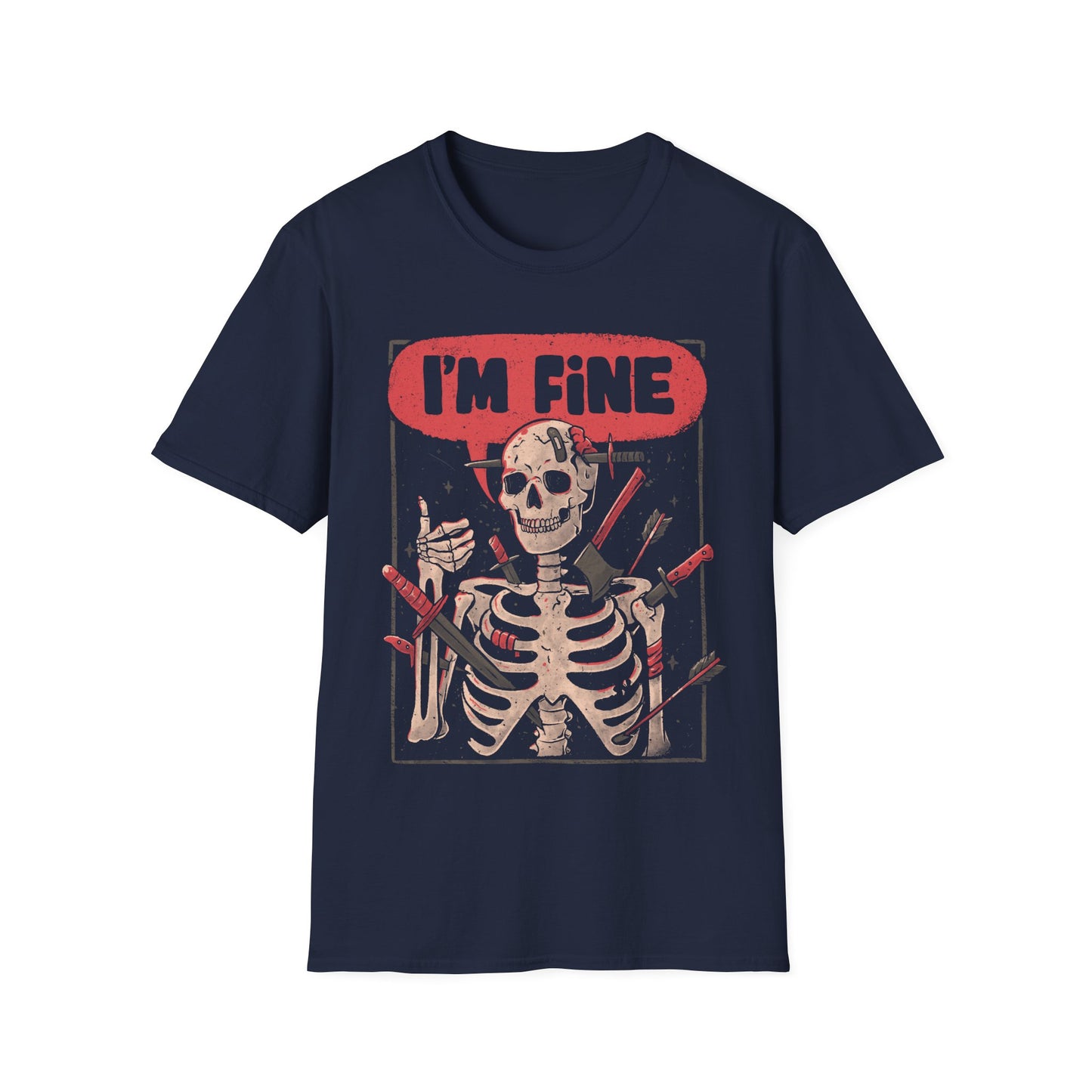 I’m Fine – Dark Humor Skeleton T-Shirt