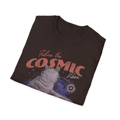 Cosmic Vibes - Cat Retro Poster T-Shirt