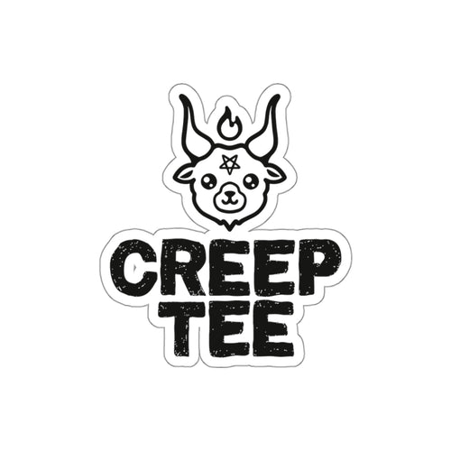 Custom die-cut sticker mockup, view 2 – Die-Cut Stickers by CREEPTEE
