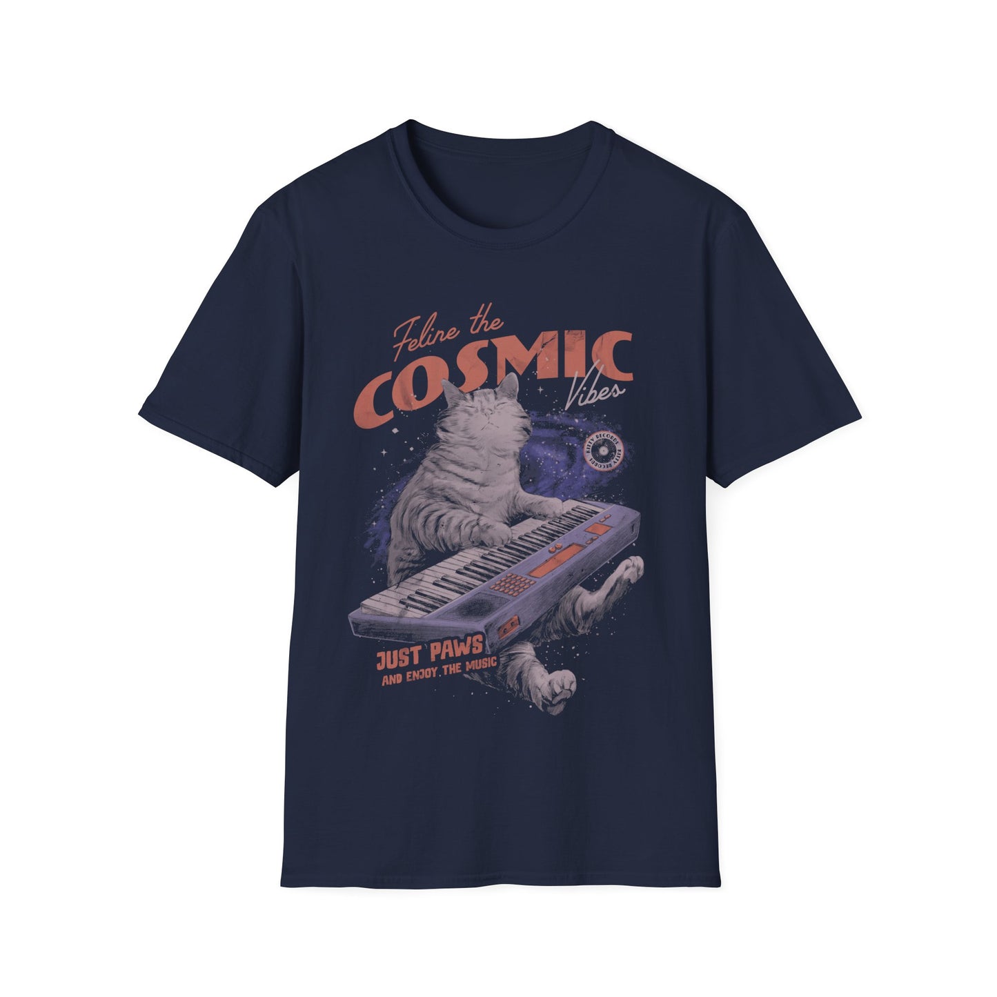Cosmic Vibes - Cat Retro Poster T-Shirt