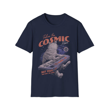 Cosmic Vibes - Cat Retro Poster T-Shirt
