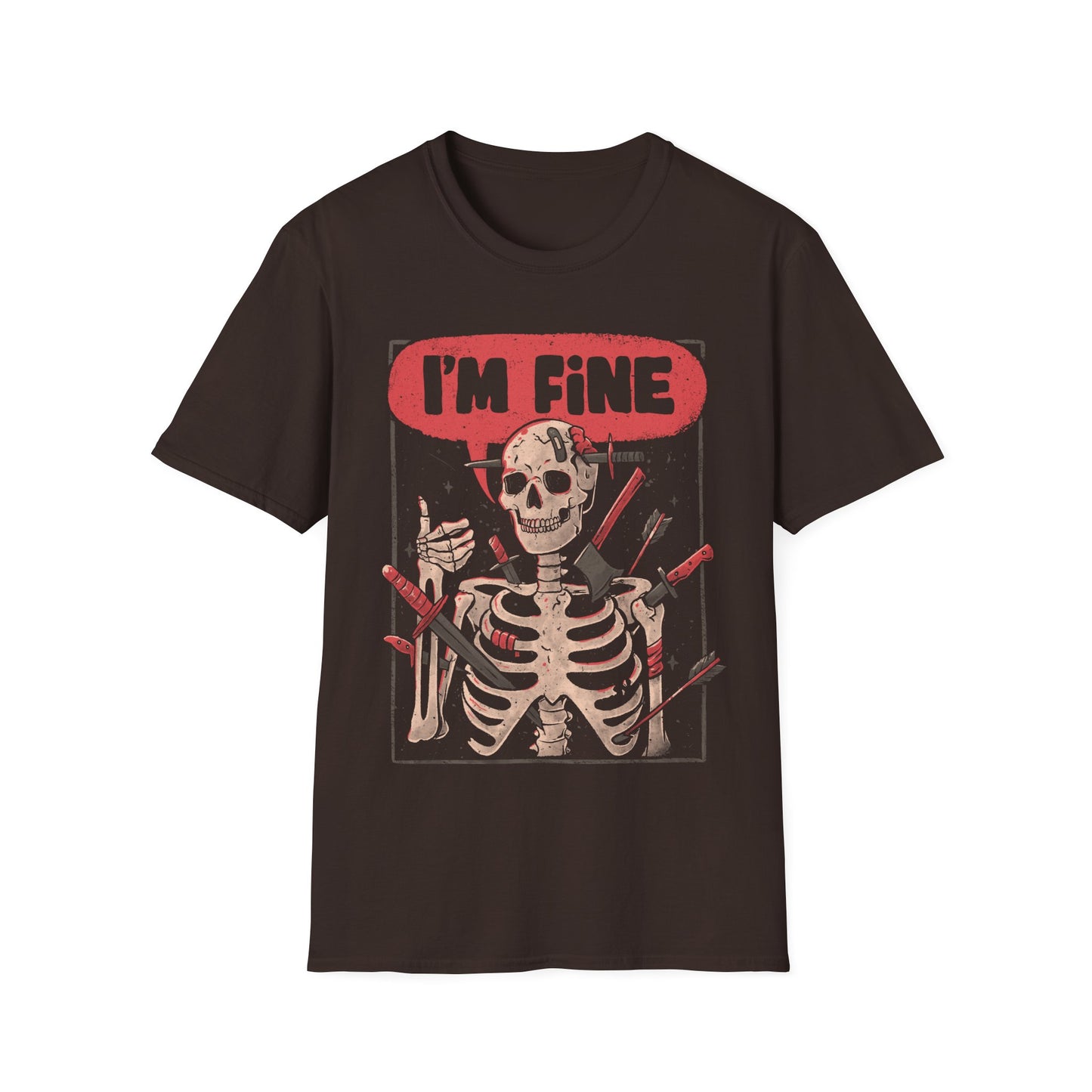 I’m Fine – Dark Humor Skeleton T-Shirt
