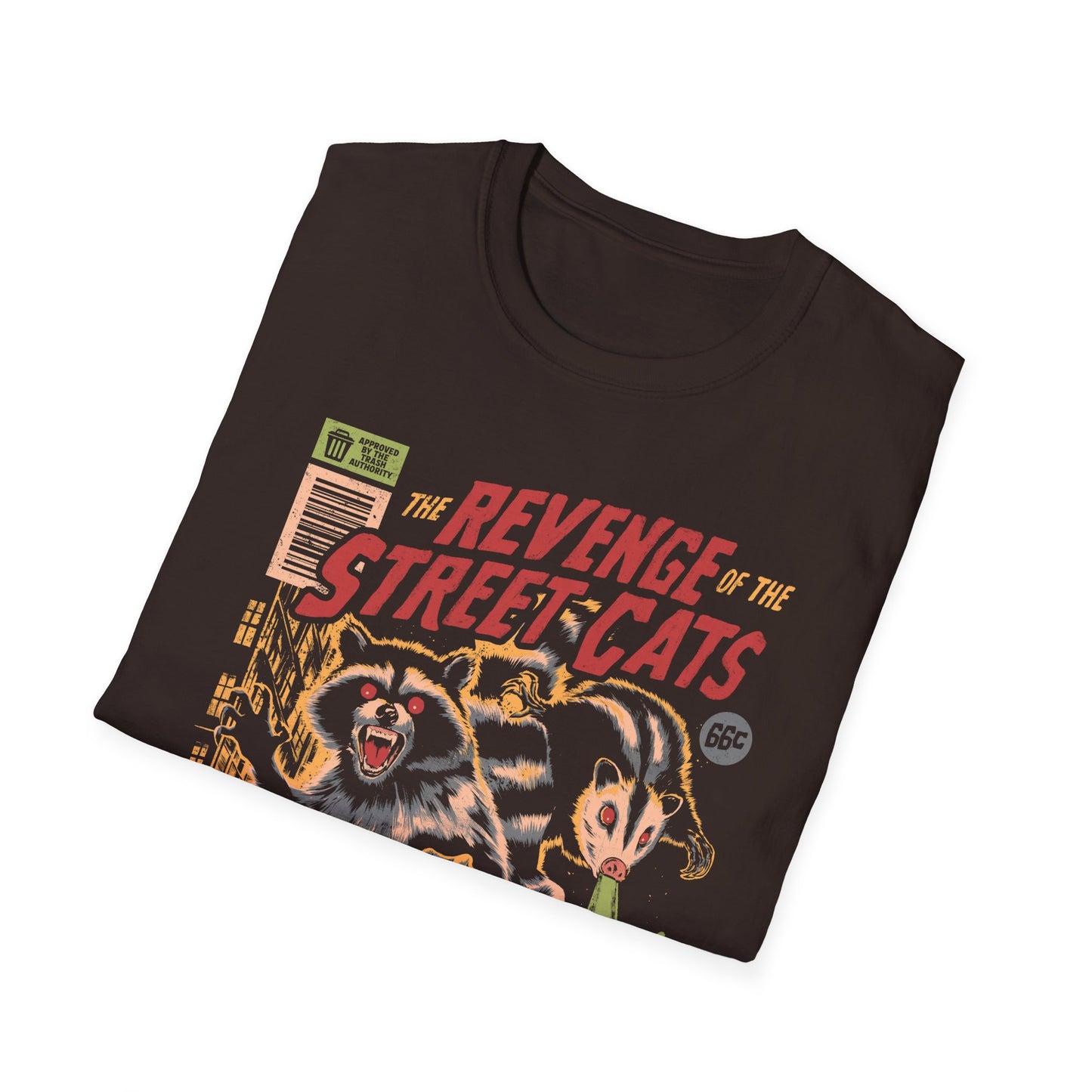The Revenge Of The Street Cats – Retro Raccoon Poster T-Shirt