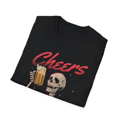 Cheers to My Crappy Future – Funny Beer Skeleton T-Shirt