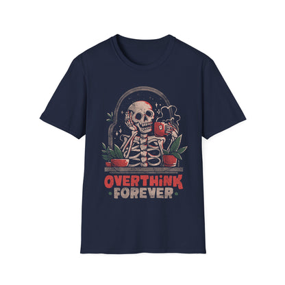 Overthink Forever – Skull Coffee T-Shirt