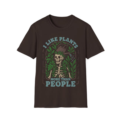 I Like Plants More Than People — Funny Skull T-Shirt