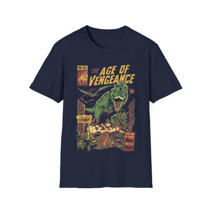 The Age of Vengeance – Retro Dinosaur Poster T-Shirt
