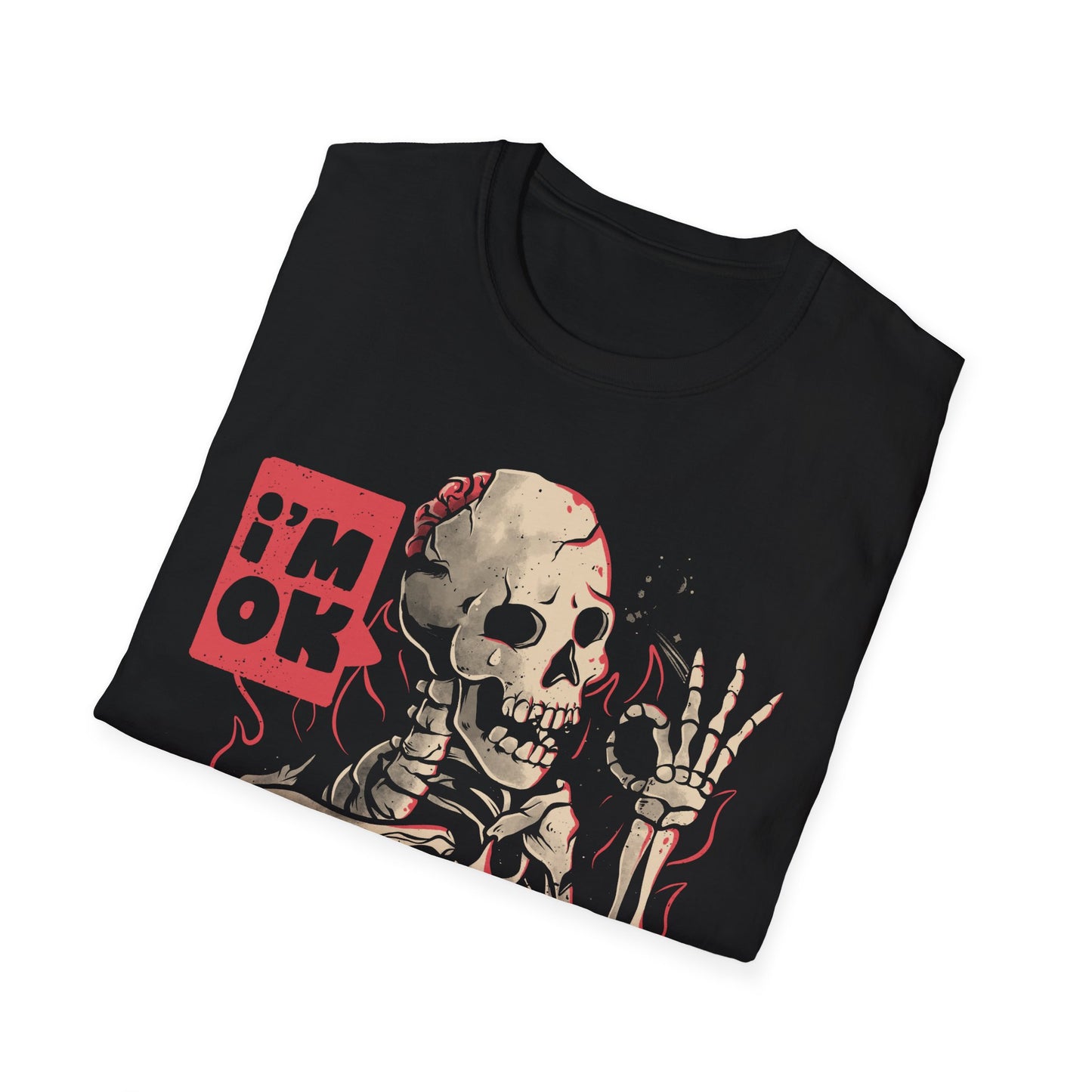 I'm Ok, I Swear – Ironic Dark Skull T-Shirt